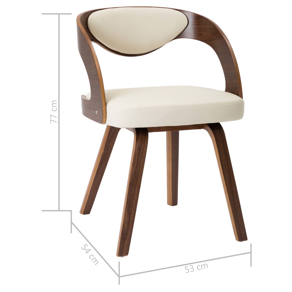 Sedie da Pranzo 6 pz Crema in Legno Piegato e Similpelle 278841