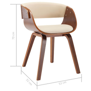 Sedie da Pranzo 2 pz Crema in Legno Piegato e Similpelle 278856