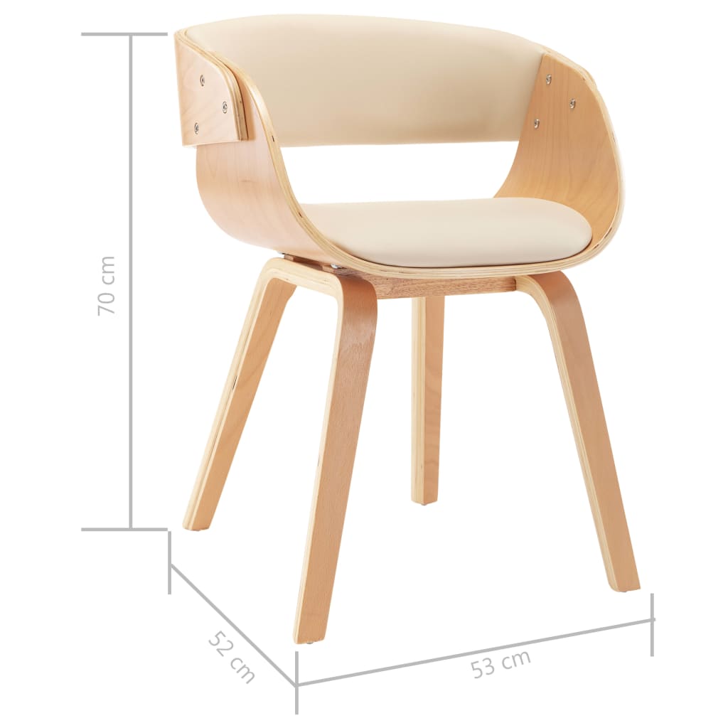 Sedie da Pranzo 6 pz Crema in Legno Piegato e Similpelle 278864