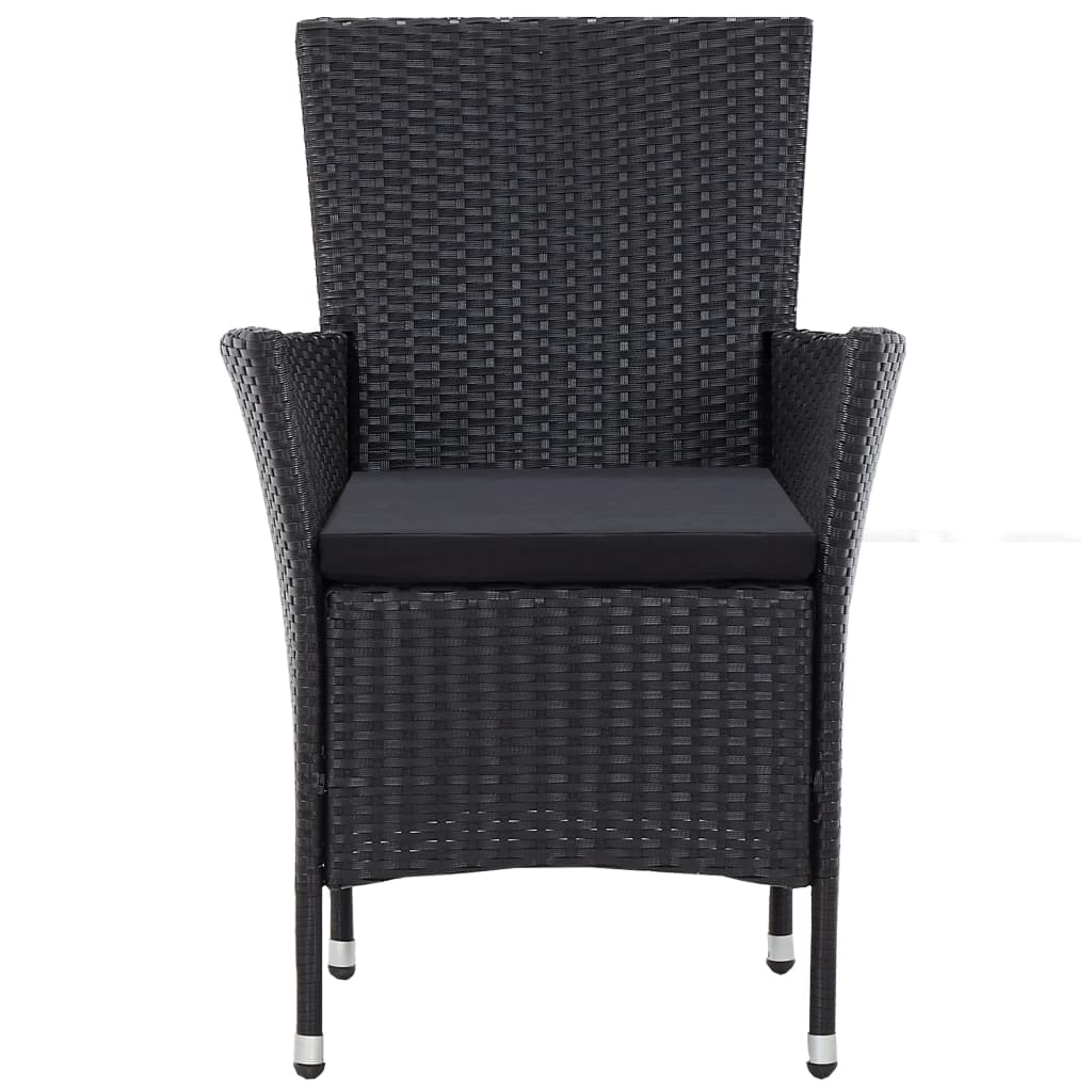 Set da Pranzo da Giardino 5 pz in Polyrattan Nero cod mxl 40110