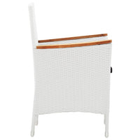 Set da Pranzo per Giardino 9 pz in Polyrattan Bianco 45980