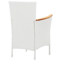 Set da Pranzo per Giardino 9 pz in Polyrattan Bianco 45980