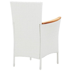 Set da Pranzo da Giardino 7 pz in Polyrattan Bianco cod mxl 43222