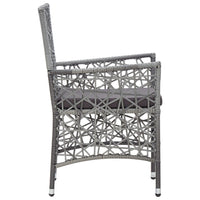 Set Mobili da Pranzo per Giardino 9 pz in Polyrattan Grigio 45992