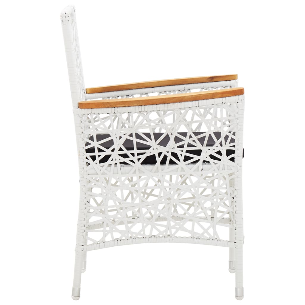 Set da Pranzo da Giardino 5 pz in Polyrattan Bianco cod mxl 55621