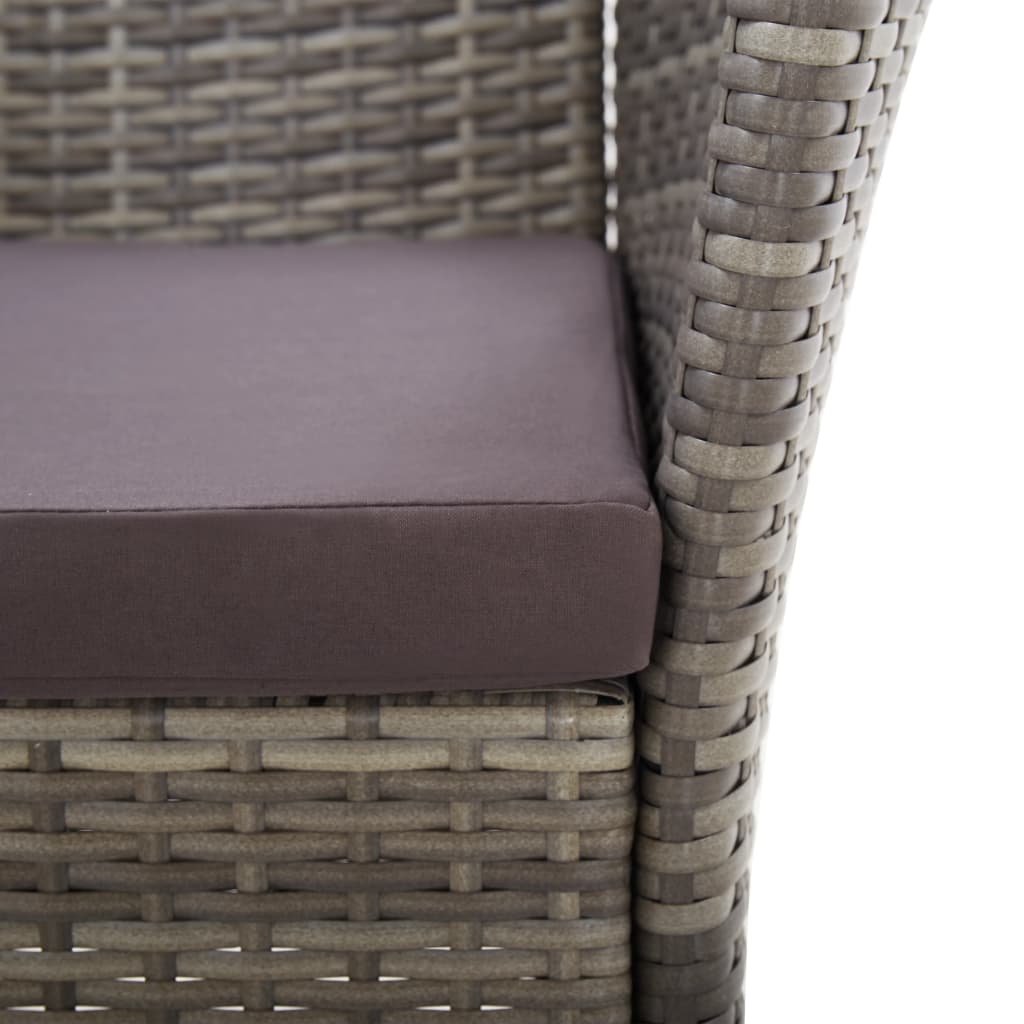 Sedie da Giardino 2 pz con Cuscini in Polyrattan Grigio 46003