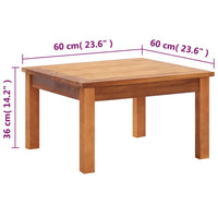 Tavolino da Caffè per Giardino 60x60x36 cm Legno di Acacia cod mxl 46586