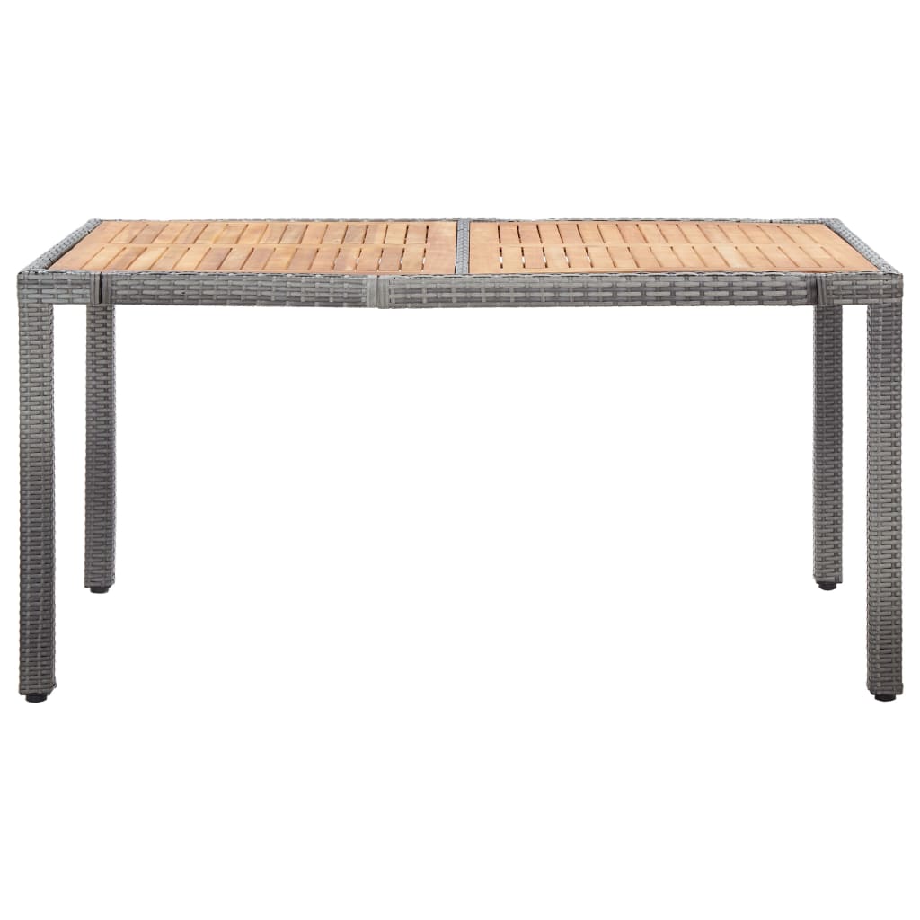 Set da Pranzo per Esterni 7 pz con Cuscini in Polyrattan Grigio 46021