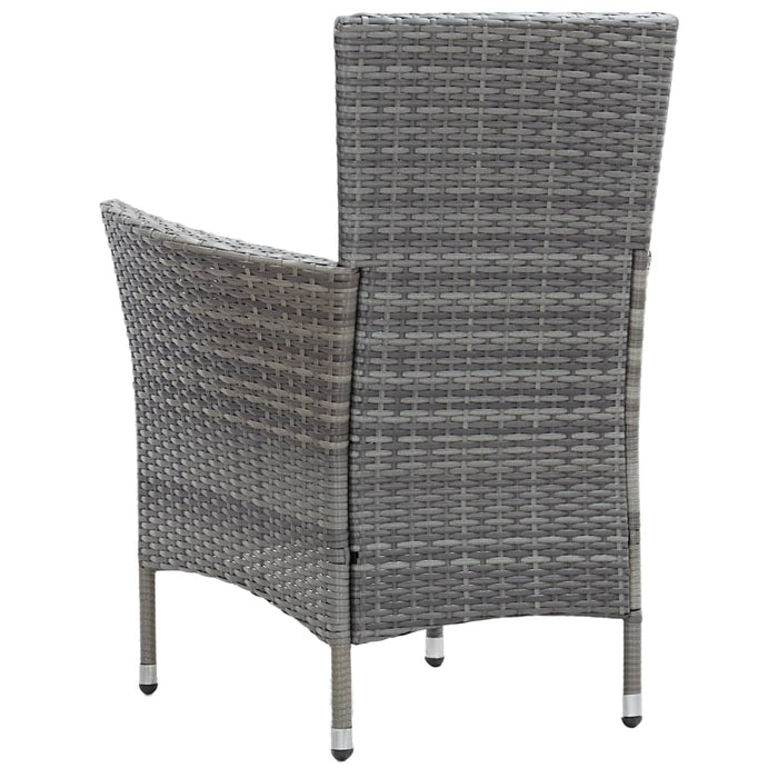 Set da Pranzo per Esterni 7 pz con Cuscini in Polyrattan Grigio 46021