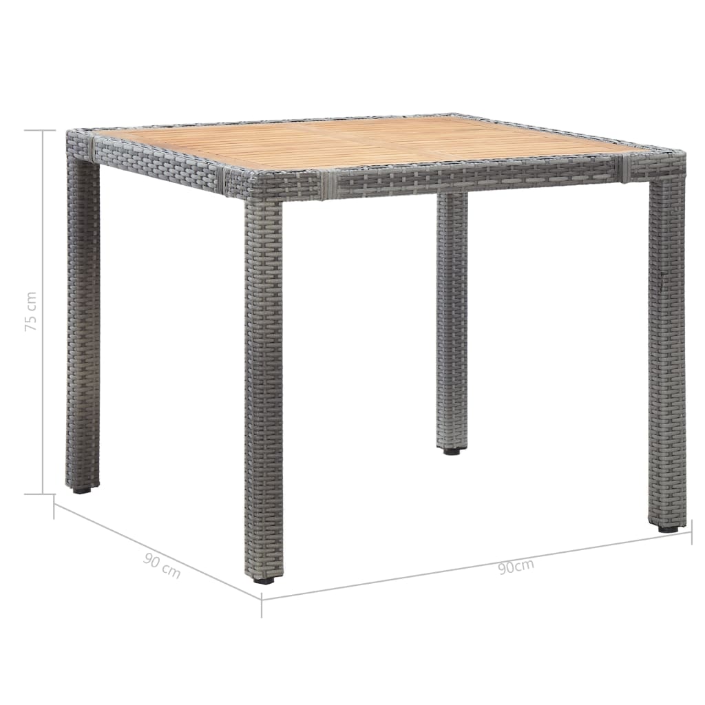 Set da Pranzo da Giardino 5 pz con Cuscini in Polyrattan Grigio 46022