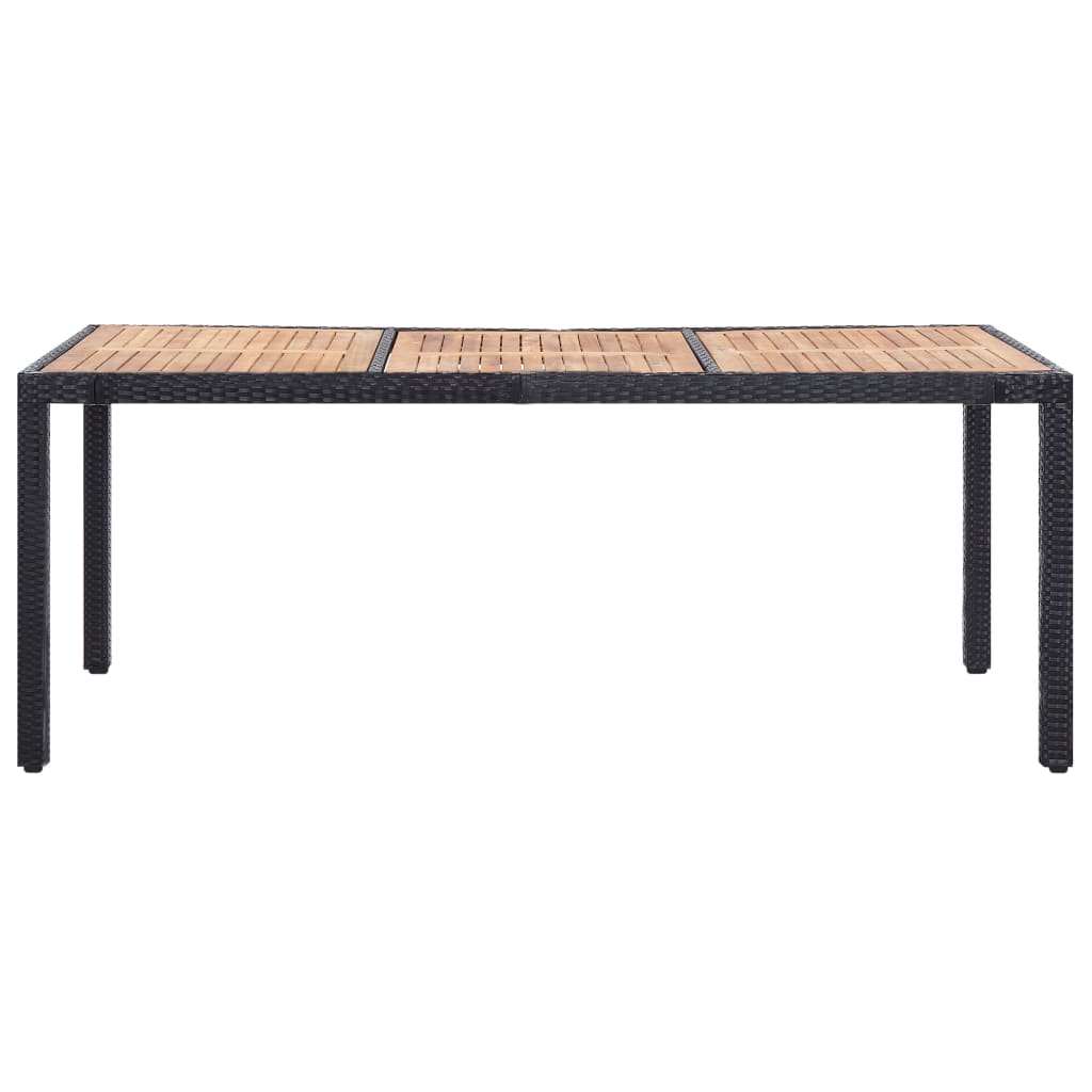 Set da Pranzo da Giardino 9 pz con Cuscini in Polyrattan Nero   cod mxl 35358