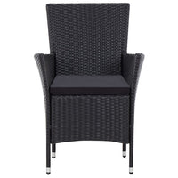 Set da Pranzo da Giardino 9 pz con Cuscini in Polyrattan Nero 46023