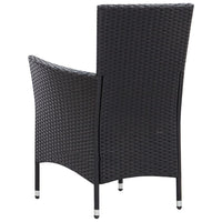 Set da Pranzo da Giardino 9 pz con Cuscini in Polyrattan Nero 46023