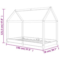 Giroletto per Bambini in Legno Massello di Pino 70x140 cm 283346