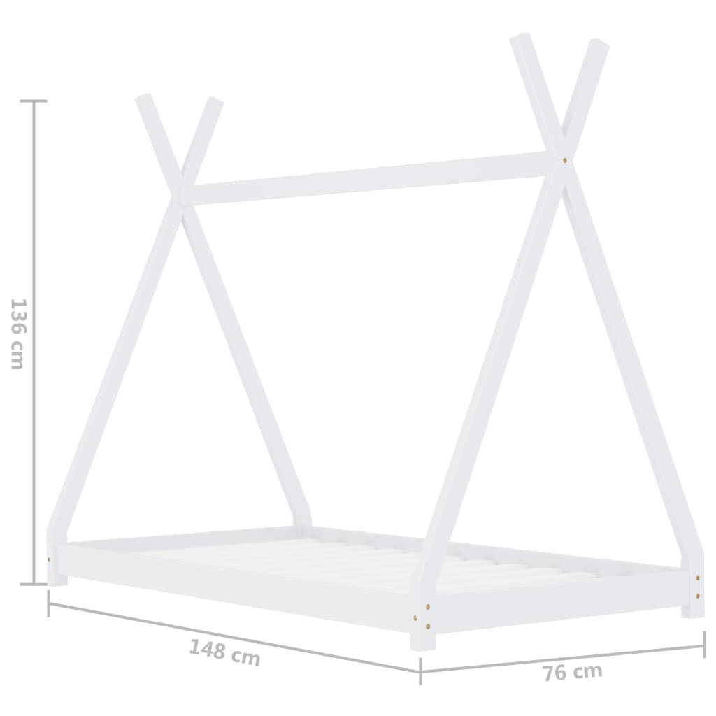 Giroletto per Bambini Bianco in Massello di Pino 70x140 cm 283358