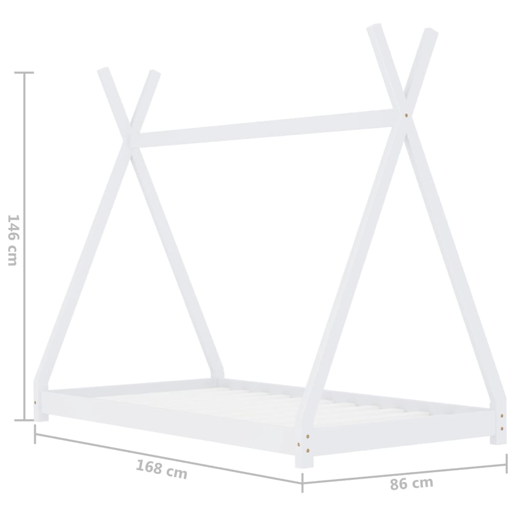 Giroletto per Bambini Bianco in Massello di Pino 80x160 cm 283359