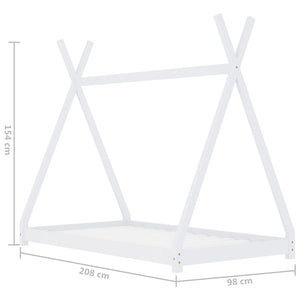 Giroletto per Bambini Bianco in Massello di Pino 90x200 cm 283360