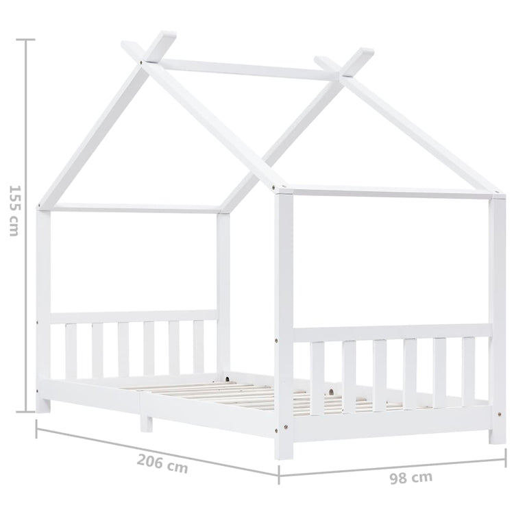 Giroletto per Bambini Bianco in Massello di Pino 90x200 cm