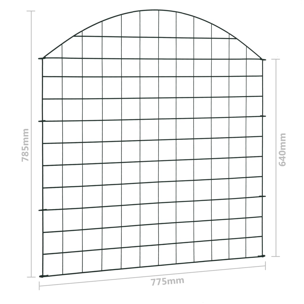 Set Recinzione da Giardino ad Arco 77,5x78,5 cm Verde 146103