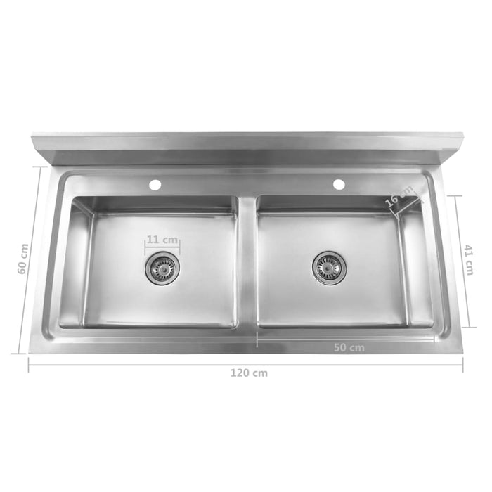 Lavello da Cucina a Doppia Vasca in Acciaio Inox cod mxl 52141