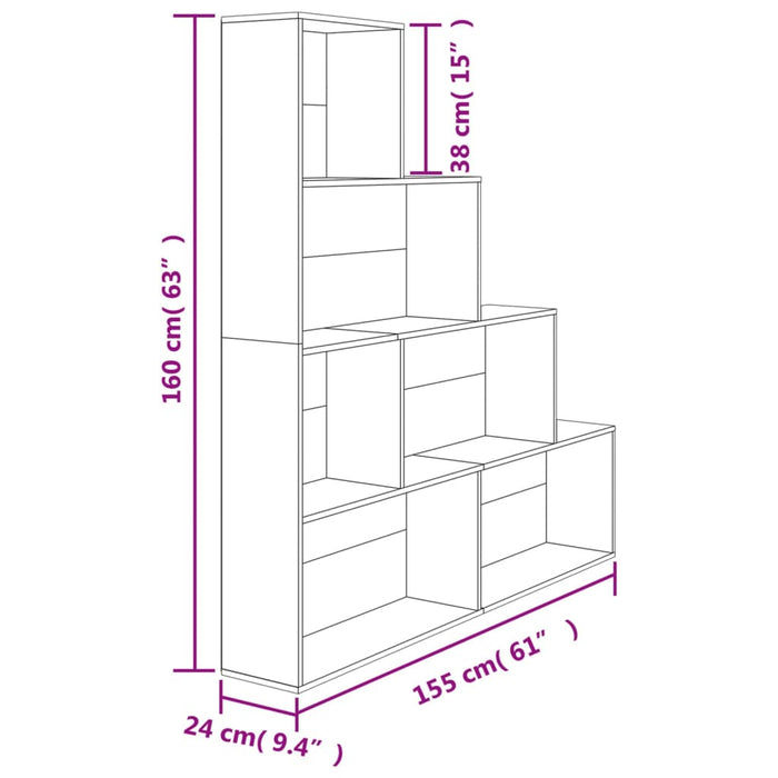 Libreria/Divisorio Grigio Cemento 155x24x160 cm in Truciolato 800661