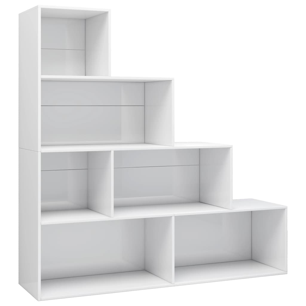 Libreria/Divisorio Bianco Lucido 155x24x160cm Legno Multistrato 800663