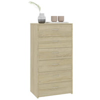 Credenza con 6 Cassetti Rovere Sonoma 50x34x96 cm in Truciolato cod mxl 12054