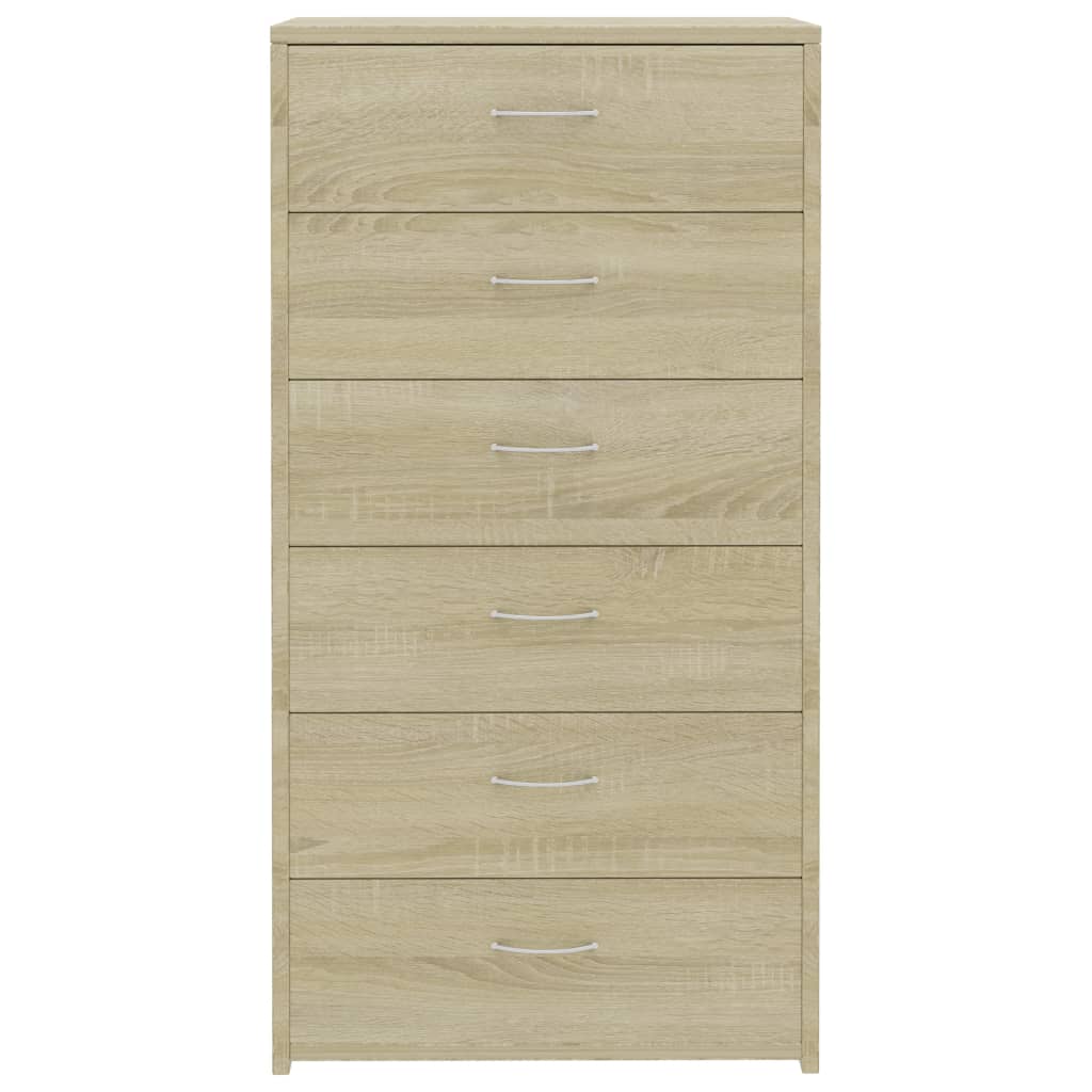 Credenza con 6 Cassetti Rovere Sonoma 50x34x96 cm in Truciolato cod mxl 12054