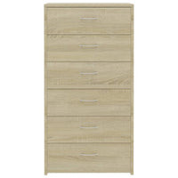 Credenza con 6 Cassetti Rovere Sonoma 50x34x96 cm in Truciolato cod mxl 12054