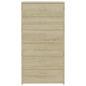 Credenza con 6 Cassetti Rovere Sonoma 50x34x96 cm in Truciolato cod mxl 12054