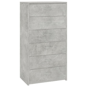 Credenza con 6 Cassetti Grigio Cemento 50x34x96cm in Truciolato cod mxl 15383