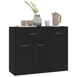 Credenza Nera 88x30x70 cm in Truciolato