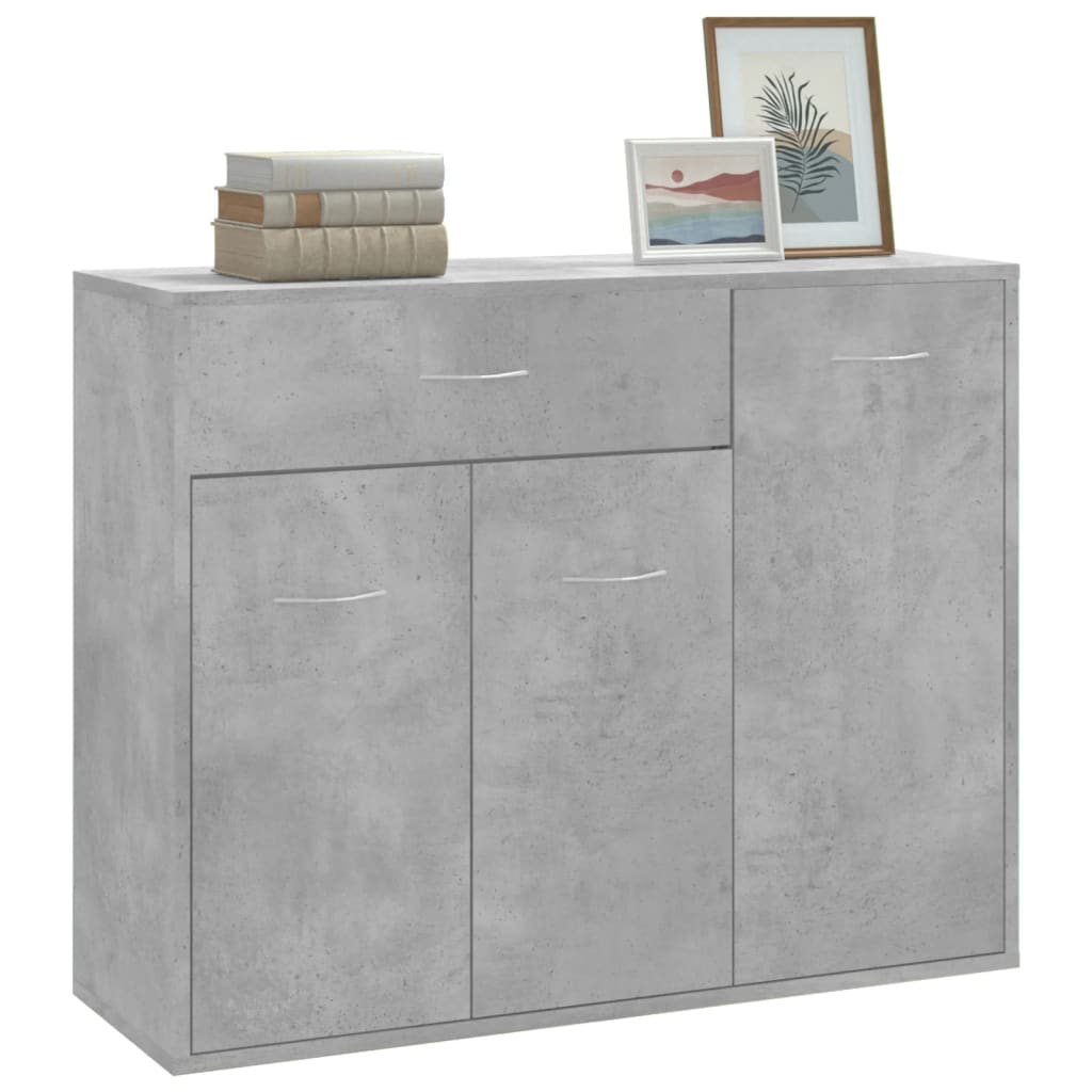 Credenza Grigio Cemento 88x30x70 cm in Legno Multistrato 800679