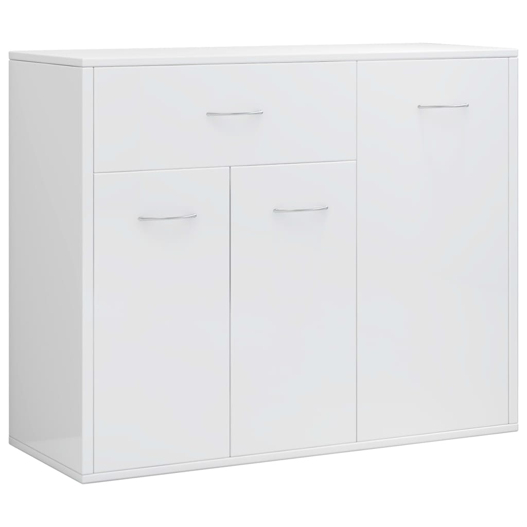 Credenza Bianco Lucido 88x30x70 cm in Truciolato