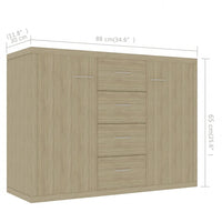 Credenza Rovere Sonoma 88x30x65 cm in Truciolato cod mxl 12574