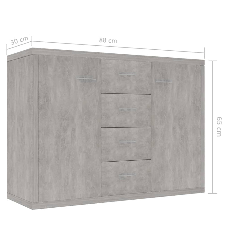 Credenza Grigio Cemento 88x30x65 cm in Truciolato cod mxl 9902