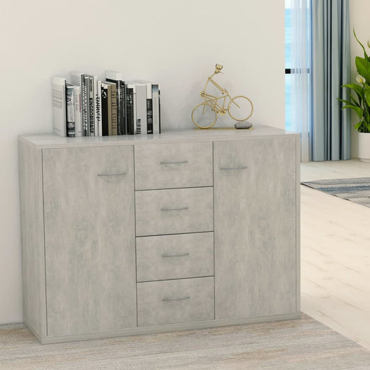 Credenza Grigio Cemento 88x30x65 cm in Truciolato cod mxl 9902