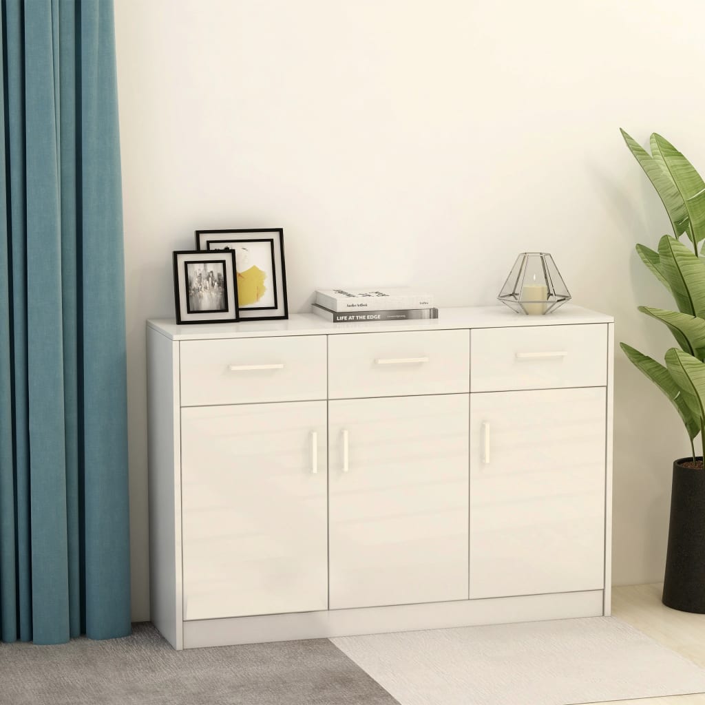 Credenza Bianca 110x30x75 cm in Truciolato cod 11789