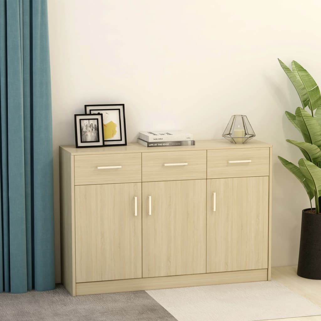 Credenza Rovere Sonoma 110x30x75 cm in Legno Multistrato 800705