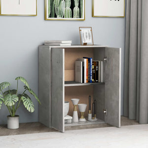 Credenza Calcestruzzo Grigio 60x30x75 cm in Truciolato