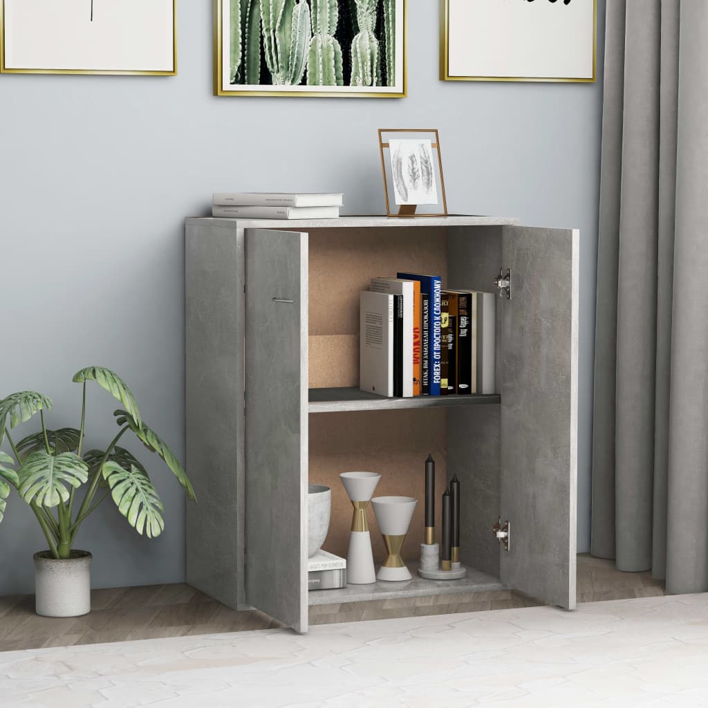 Credenza Calcestruzzo Grigio 60x30x75 cm in Truciolato 800733