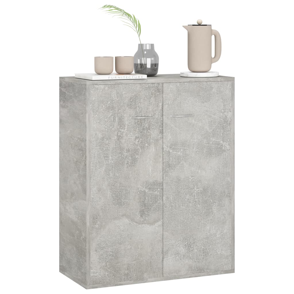 Credenza Calcestruzzo Grigio 60x30x75 cm in Truciolato 800733