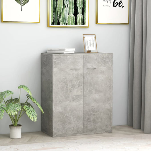 Credenza Calcestruzzo Grigio 60x30x75 cm in Truciolato