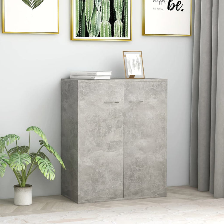 Credenza Calcestruzzo Grigio 60x30x75 cm in Truciolato