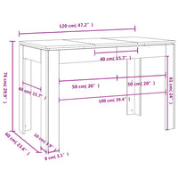 Tavolo da Pranzo Rovere Sonoma 120x60x76cm in Legno Multistrato 800759