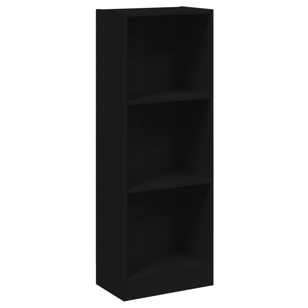 Libreria a 3 Ripiani Nera 40x24x108 cm in Truciolato cod mxl 12378