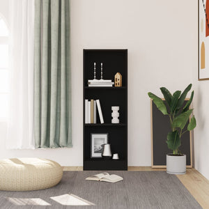 Libreria a 3 Ripiani Nera 40x24x108 cm in Truciolato cod mxl 12378