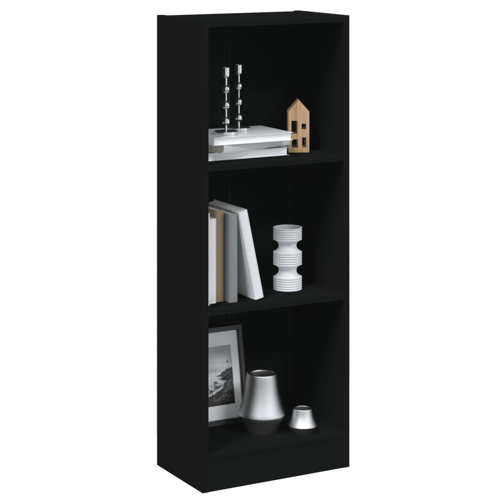 Libreria a 3 Ripiani Nera 40x24x108 cm in Truciolato cod mxl 12378