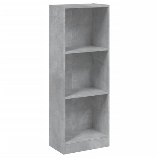 Libreria a 3 Ripiani Grigio Cemento 40x24x108 cm in Truciolato