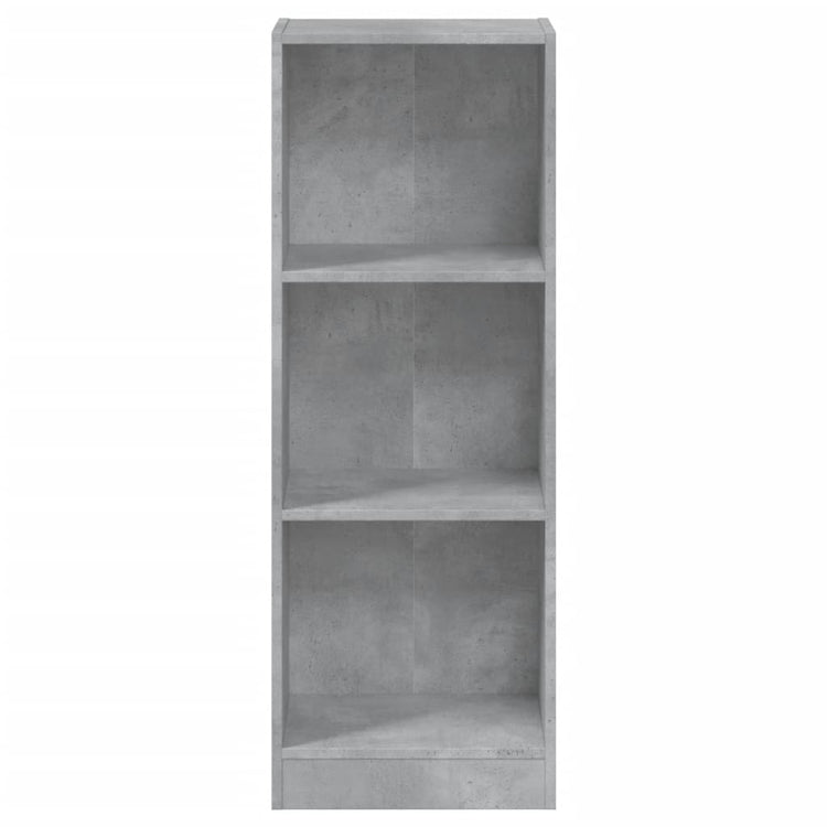 Libreria a 3 Ripiani Grigio Cemento 40x24x108 cm in Truciolato